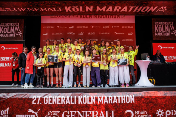 Die Staffeln des Norbert-Gymnasiums Knechtsteden waren beim Köln-Marathon erfolgreich. Foto: Philipp Cielen